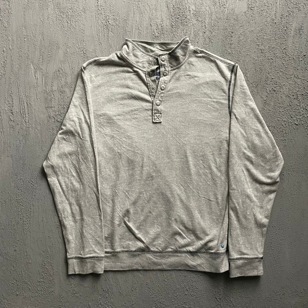 Tommy Bahama Mock Neck Henley Men XLT Grey